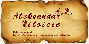 Aleksandar Miloičić vizit kartica